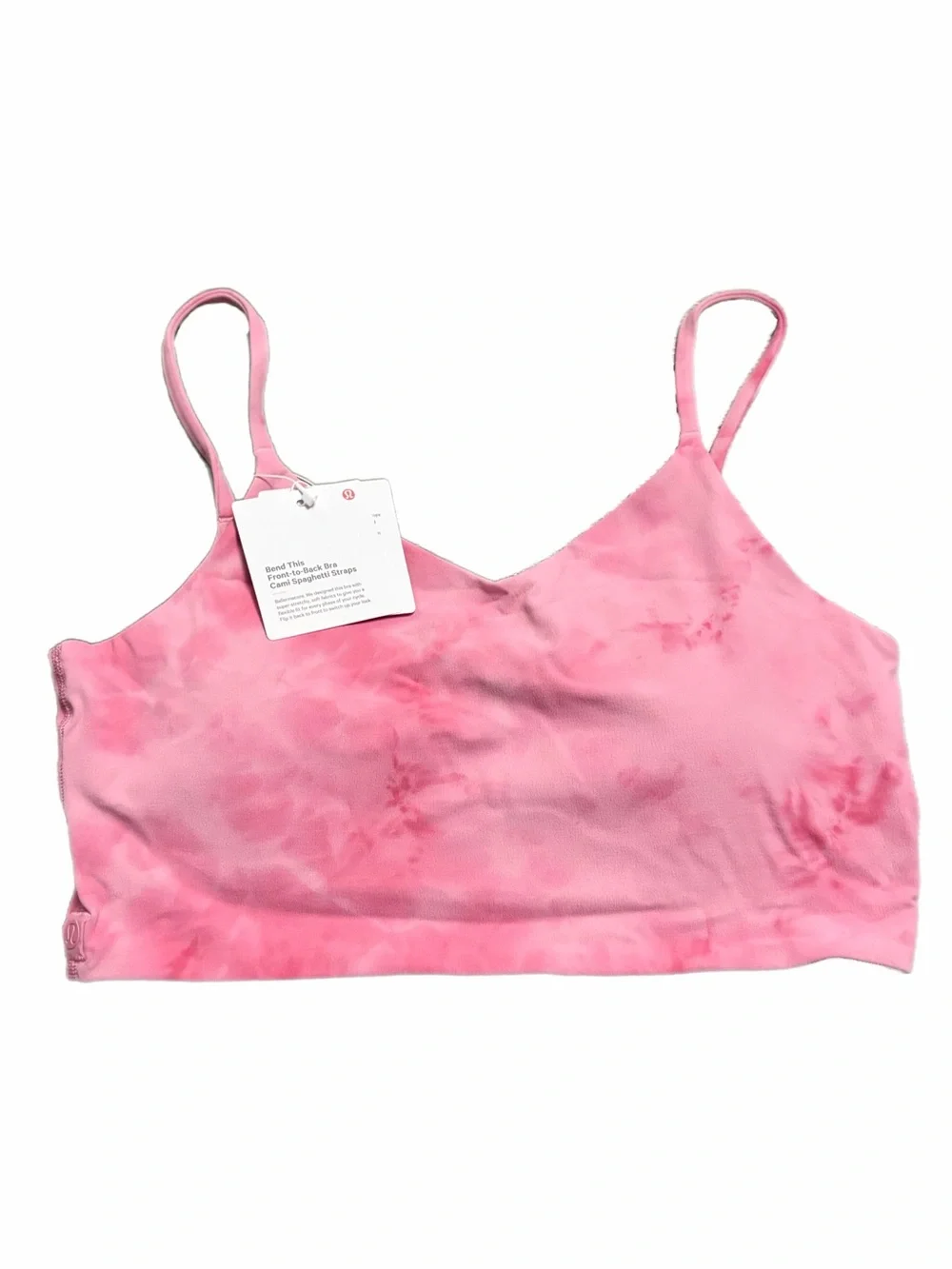 NWT Lululemon Cami Spaghetti-Strap Bra (Smoothie Wash Strawberry Multi) Size S/M